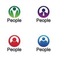 Abstract People Logo. Circle Shape with Human Icon isolated on White Background. vector