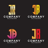 Alphabet Letters RJ or JR business logo design vector