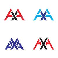 Initial Letters AXA Logo Design Vector Template.