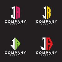 Alphabet Letters RJ or JR business logo design vector