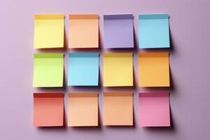 New Years resolution sticky notes isolated on a gradient background photo