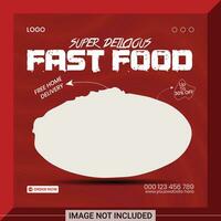 Food social media post template vector