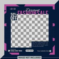 Fashion sale Instagram post template. Urban fashion social media post template. vector