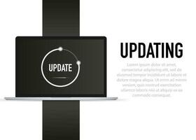 Data update or synchronize with bar process. Update on laptop. vector