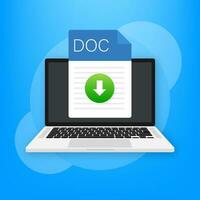 DOC file icon. Spreadsheet document type. Modern flat design graphic illustration. Vector DOC icon.