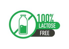 Flat icon with lactose gluten gmo sugar free. Organic signs. Vector illustration.