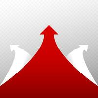 Red arrow on white background. vector