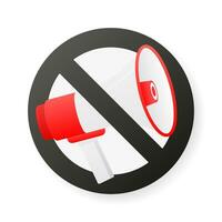 No megaphone in 3D style on white background. Vector illustration.