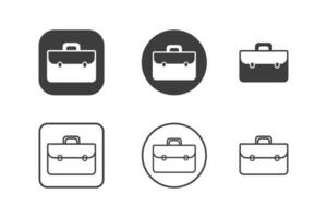 Briefcase icon design 6 variations. Isolated on white background. vector