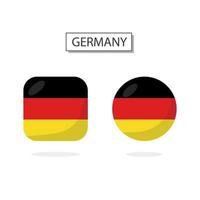 Flag of Germany 2 Shapes icon 3D cartoon style. vector