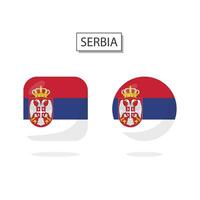 Flag of Serbia 2 Shapes icon 3D cartoon style. vector