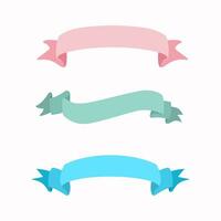 set of ribbons banner vector on white background