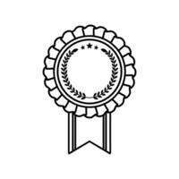 award ribbon line icon. vector icon badge with ribbons