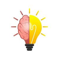 Idea brain. Creative thinking. Idea, solution. Positive, motivation. vector