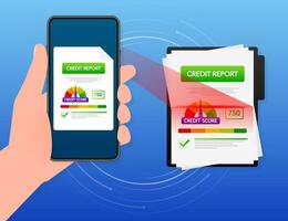 Detailed illustration of a credit score meter with pointer. vector