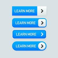 Flat read learn more for web page design. Hand click icon symbol vector
