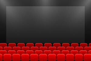 Cinema auditorium. Movie theater interior. Vector illustration.