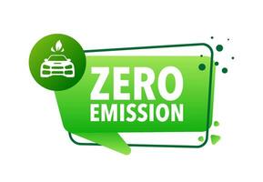 Zero emission sign. Clean energy. CO2 neutral power. Environmental responsibility. vector