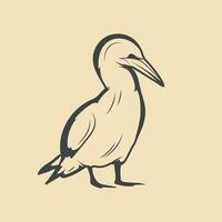 Retro gannetl Bird vector Stock Illustration