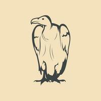 Retro vulture Bird vector Stock Illustration