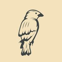 sparrow Bird Retro vector Stock Illustration