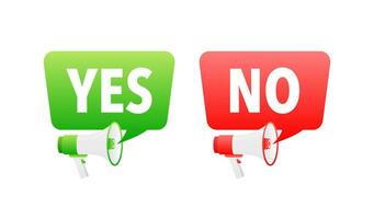 Yes and No button. Approved and Rejected. Yes no in speech bubble. Check marks. vector