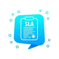 SLA - service level agreement document, Contract Form. vector