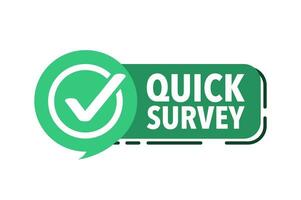 Quick survey. Badge icon. Check list and stopwatch. Exam application. Quick survey sign. vector