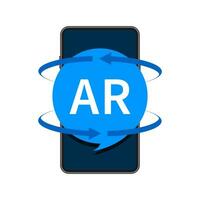 Augmented reality icon. AR symbol. Virtual reality on smartphone. vector