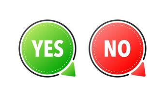 Yes and No button. Approved and Rejected. Yes no in speech bubble. Check marks. vector