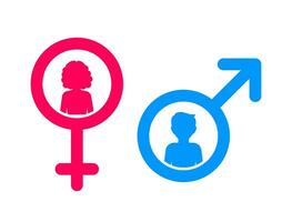 género icono. masculino y femenino. hombre y mujer. vector
