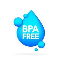 BPA free. Realistic blue a drop. Web design. Vector illustration.