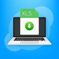 XLS file icon. Spreadsheet document type. Modern flat design graphic illustration. Vector XLS icon.