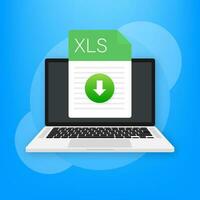 XLS file icon. Spreadsheet document type. Modern flat design graphic illustration. Vector XLS icon.