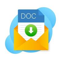 DOC file icon. Spreadsheet document type. Modern flat design graphic illustration. Vector DOC icon