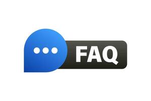 Frequently Asked Questions FAQ Label. vector