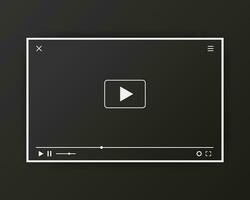 Video player for web design. Realistic window. Vector illustration.