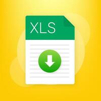 XLS file icon. Spreadsheet document type. Modern flat design graphic illustration. Vector XLS icon.