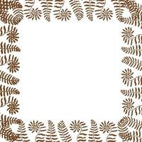 Frame with fern leaves for websites, cards and your other designs. Vector illustration isolated on white background.