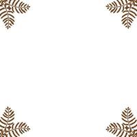 Frame with fern leaves for websites, cards and your other designs. Vector illustration isolated on white background.