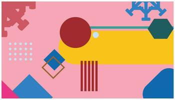 Illustration of a blue background with a lot of geometric elements. Abstract background in retro style with geometric elements. Vector illustration for your design.