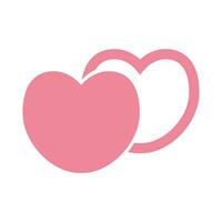 delicioso dulce Fruta corazón icono vector ilustración diseño gráfico plano estilo rosado. el corazón símbolo como un diseño elemento de afecto y romance