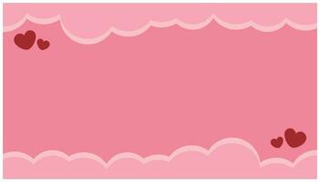 Valentine's Day background with hearts and clouds. Vector illustration. Design elements that are romantic and full of love, expressions of affection for greeting cards