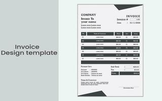 simple invoice design template. vector