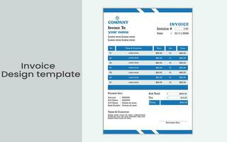 simple invoice design template. vector