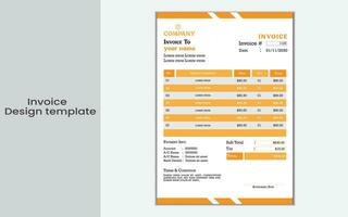 simple invoice design template. vector