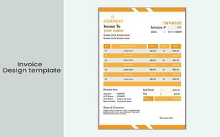 simple invoice design template. vector