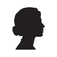 black silhouette of a head with thick outline side view isolated vector
