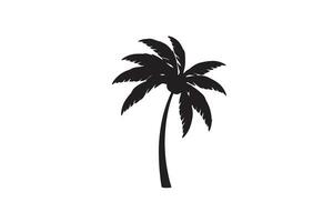 A black Silhouette Coconut tree Clipart on a white background vector