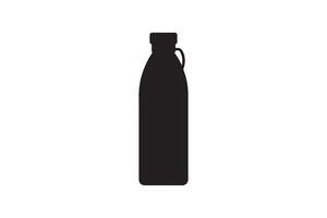 Water bottle silhouette black color in white background vector
